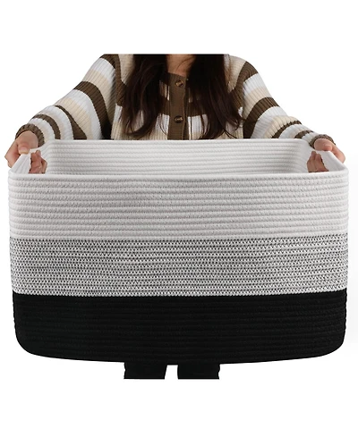 Gnuadz Large Woven Storage Basket with Handle Gift