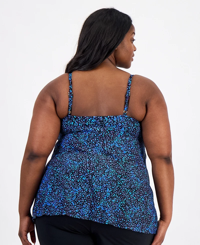 Island Escape Plus Cape Town Scoop Neck Tankini Top