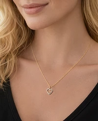 Macy's Diamond Heart Pendant Necklace (1/4 ct. t.w.) in 10k Yellow Gold