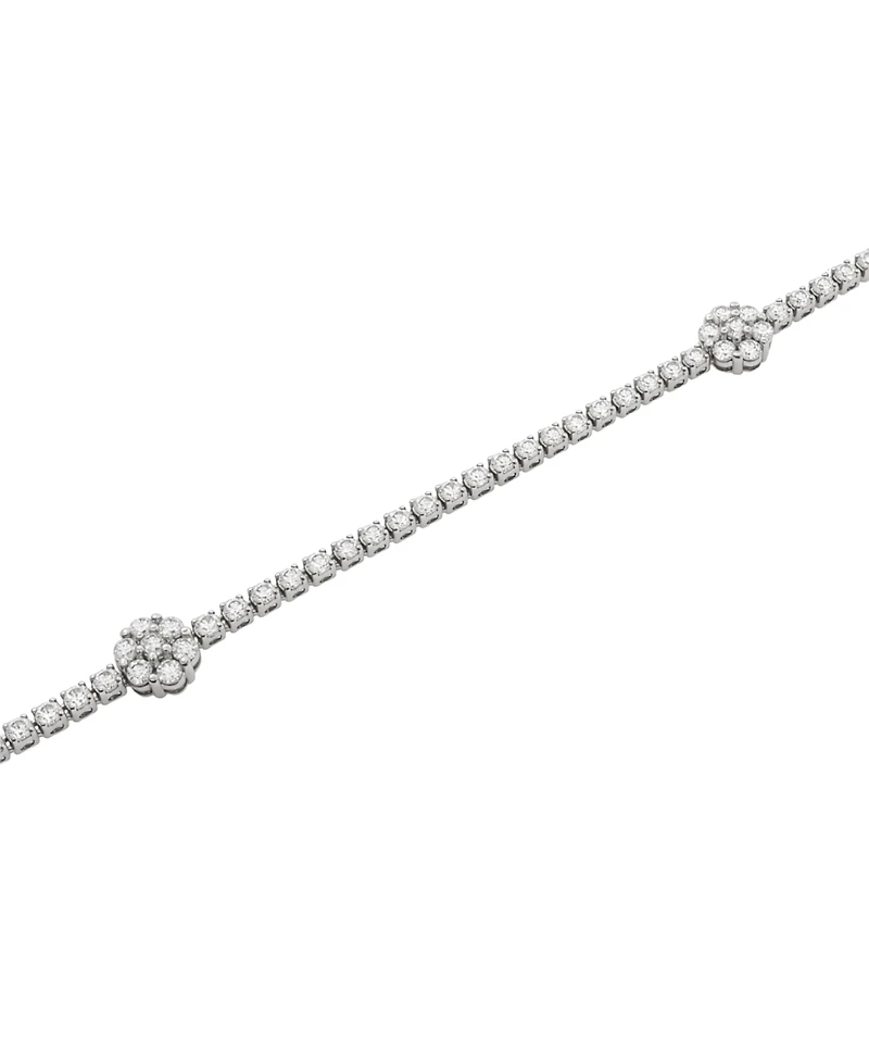 Macy's Diamond Flower Bracelet (2 ct. t.w.) in 10k White Gold