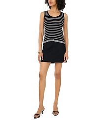 Vince Camuto Women's Cotton Ribbed Striped Tank Top