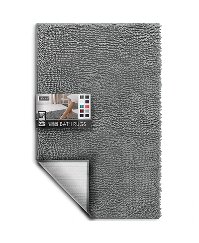 Hearth & Harbor Ultra Soft Non-Slip Chenille Bath Rug - Quick Dry, Machine Washable
