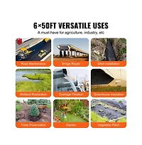 Sugift 6 x 50 feet Non Woven Geotextile Fabric 8 oz Driveway Underlayment