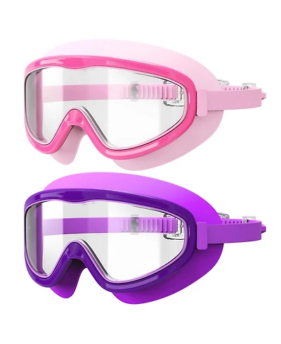Gnuadz 2pc Swim Goggles Adult Wide View Uv Protection Clear Lens