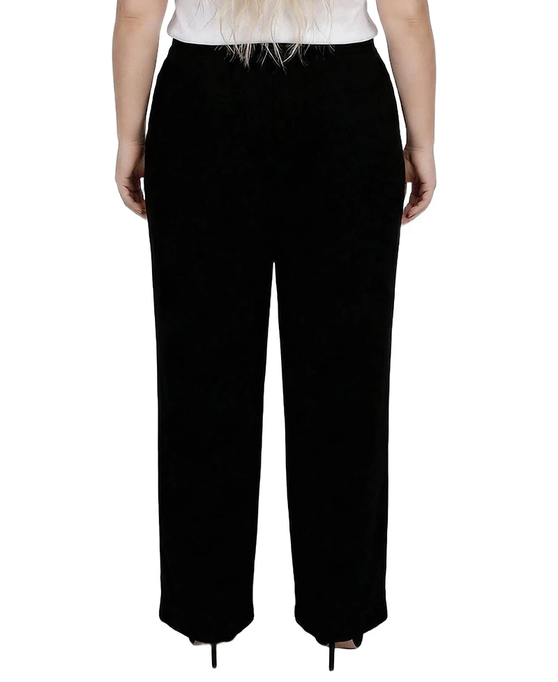 Ny Collection Plus Pull-On Wide-Leg Pants
