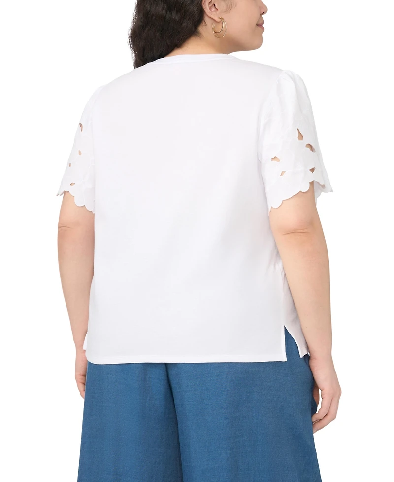 Vince Camuto Plus Crewneck Pull-On Top