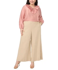 Vince Camuto Plus Ruffle V-Neck Top