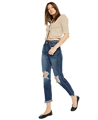 KanCan Women's Chantal Ultra High Rise Mom Jeans