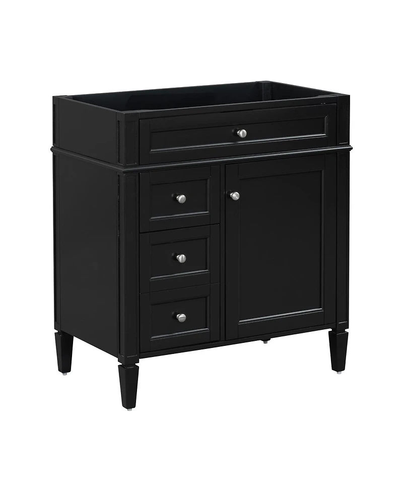 Sillysis Bathroom Vanity Cabinet, Modern Solid Wood Mdf Storage, Soft Close Drawers and Adjustable Shelf, Minimalist for Small Spaces