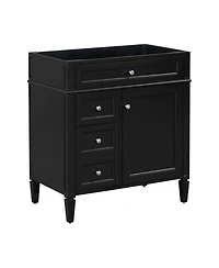 Sillysis Bathroom Vanity Cabinet, Modern Solid Wood Mdf Storage, Soft Close Drawers and Adjustable Shelf, Minimalist for Small Spaces