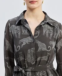 Reistor Women's Relaxed-fit Shirt Dress Animal Print