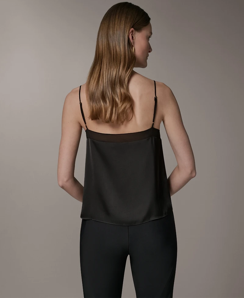 Donna Karan New York Women's Sleeveless Lace Trim Shell Top