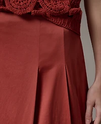 Donna Karan New York Women's Back Zipper Pleated Midi Skirt