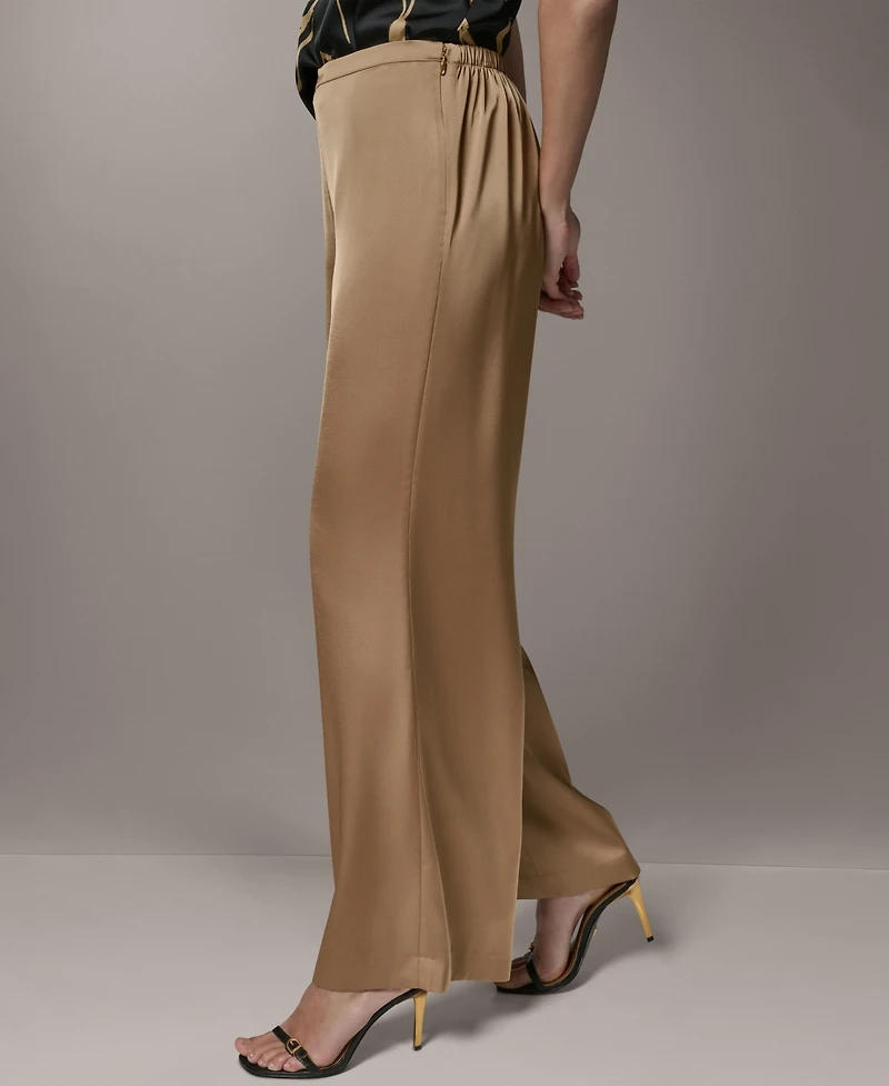 Donna Karan New York Women's Wide-Leg Mid-Rise Full Pants