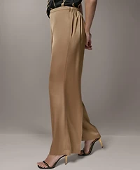 Donna Karan New York Women's Wide-Leg Mid-Rise Full Pants