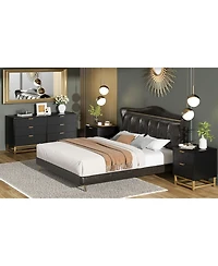 gaomon 4 Drawer Dresser, Large Dresser for Bedroom with Drawers, Modern Dressers Gold Metal Handles Hallway,