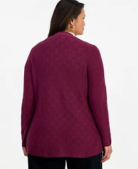 Style & Co Plus Textured Open-Front Cotton Cardigan Sweater, Macy's Exclusive