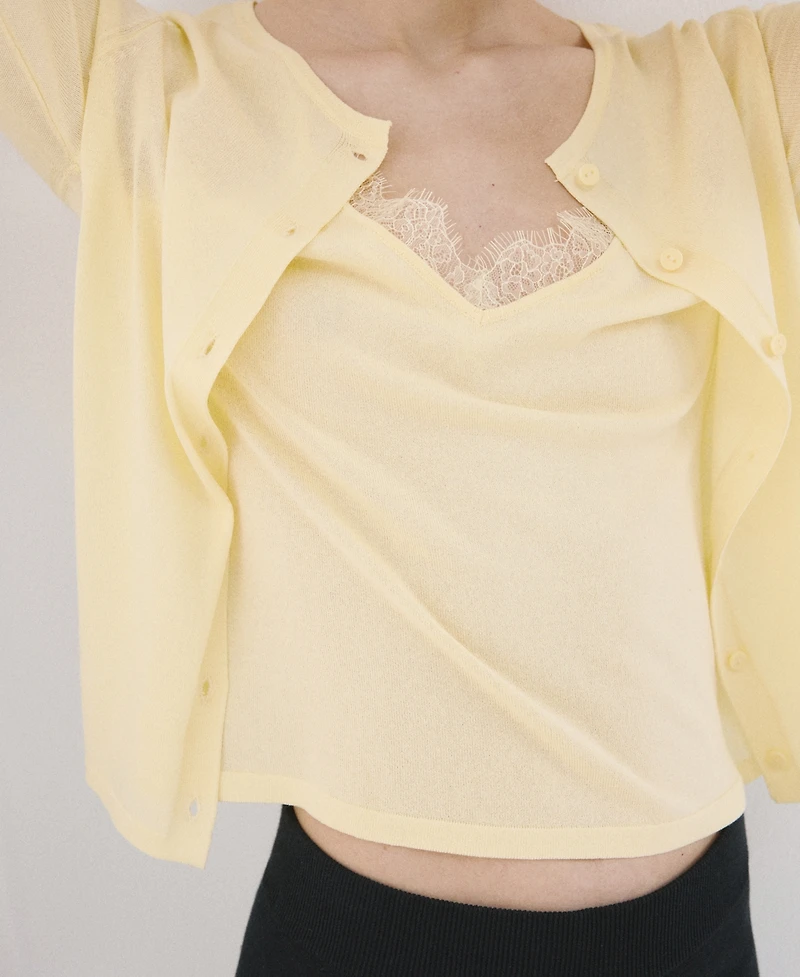 Mango Women's Knitted Button Cardigan