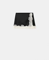 Mango Women's Satin Lace Skirt