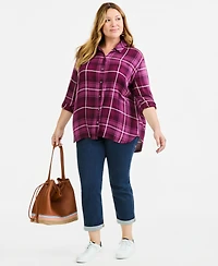 Style & Co Plus Plaid Button-Up Shirt, Macy's Exclusive