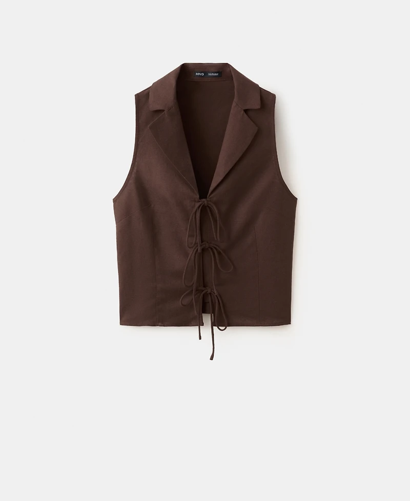 Mango Women's Straps And Bows Shirt