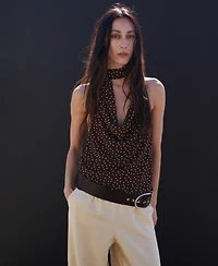 Mango Women's Draped-Neck Scarf Top