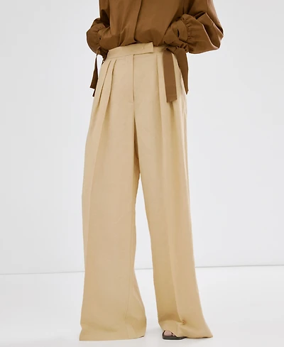 Mango Women's Straight Mid-Rise Pants