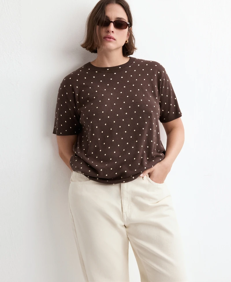 Mango Women's Polka-Dot Knitted Sweater