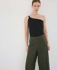 Mango Women's Straight Linen-Blend Pants