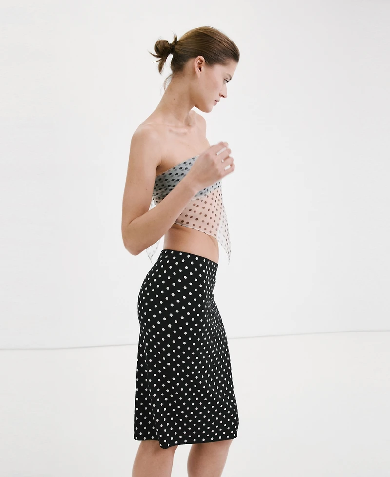 Mango Women's Polka Dots Midi Skirt