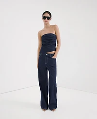 Mango Women's Asymmetrical Strapless Top