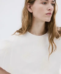 Mango Women's Embroidered Details Cotton Blouse
