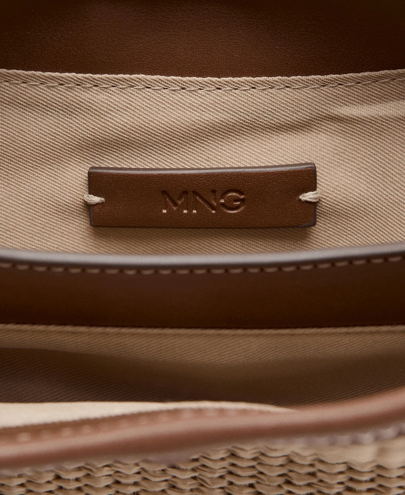 Mango Women's Contrasting Canvas Bucket Bag