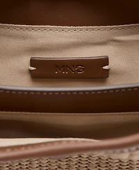 Mango Women's Contrasting Canvas Bucket Bag