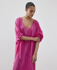 Mango Women's Puffed-Sleeve Silk Nightgown