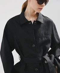 Mango Women's Belted Linen Jacket