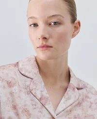 Mango Women's Piping Detail Printed Pajama Shirt