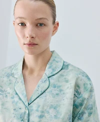 Mango Women's Piping Detail Printed Pajama Shirt