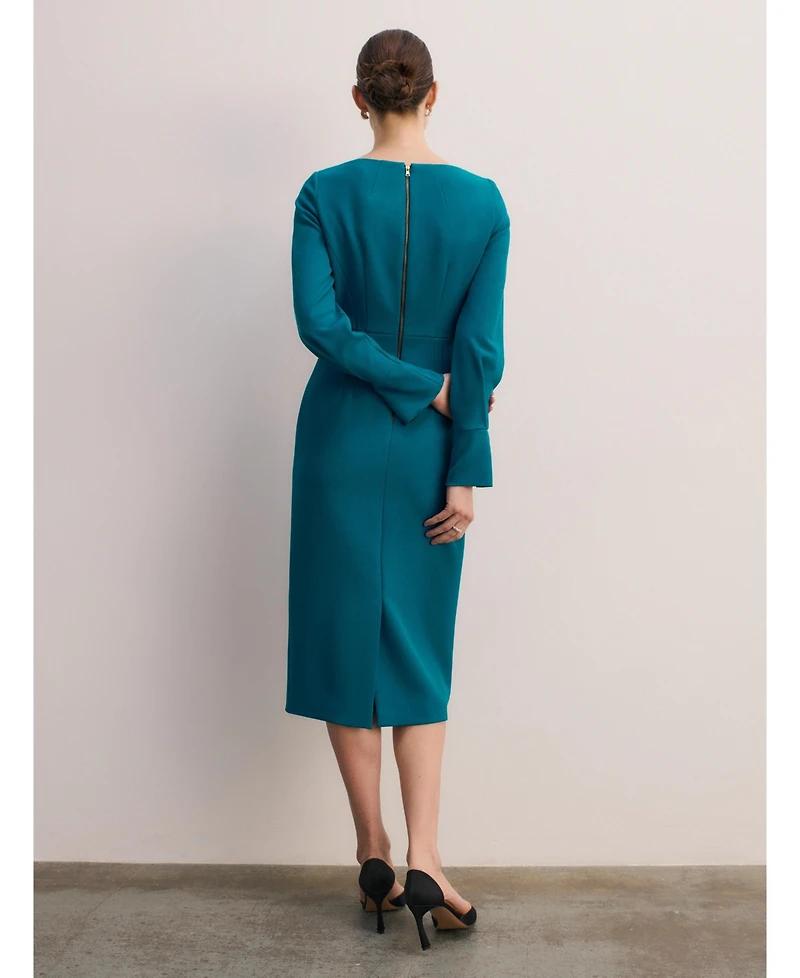 The Fold Women's Aubrey Sculpt Crepe Dress