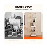 Sugift 5 Tier Industrial Ladder Shelf in Open Wall Mount