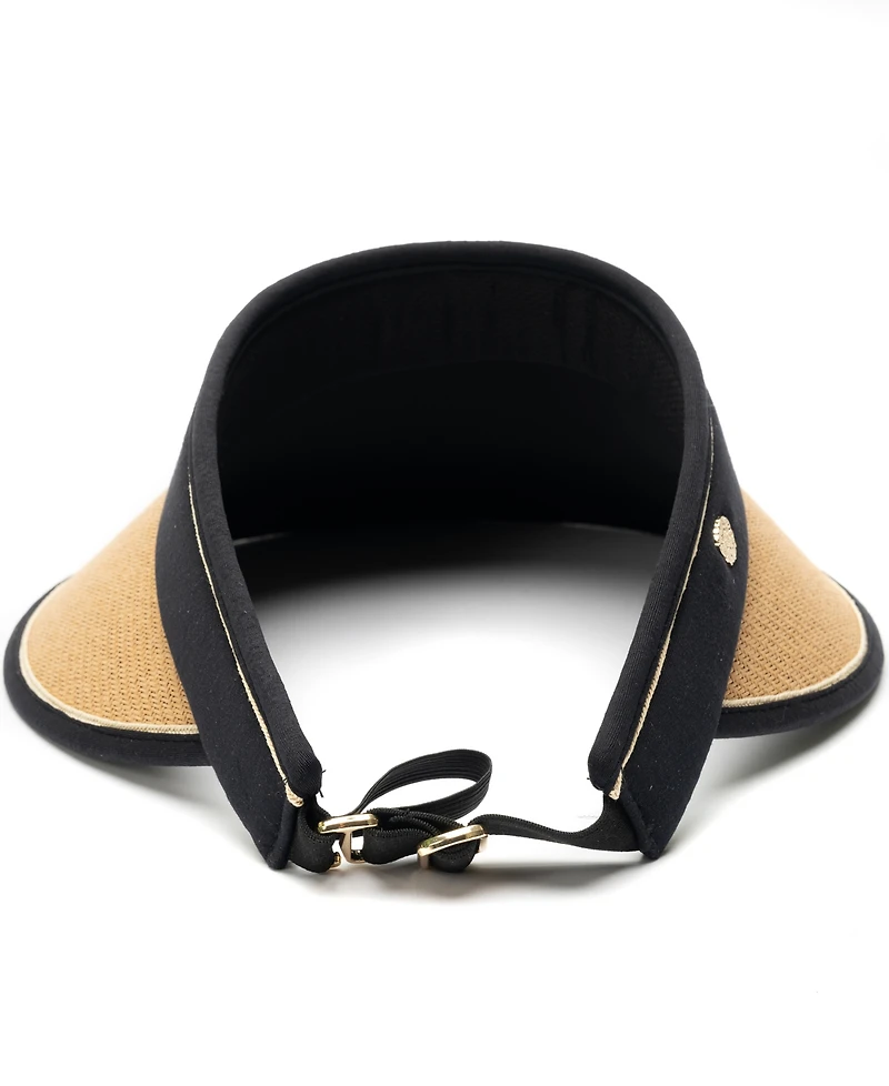 Vince Camuto Rollup Tweed Straw Visor Hat