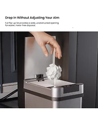 Home Zone Living 2 Gallon Slim Sensor Trash Can with Motion Sensor Lid and Touch Controls, Rectangular Stainless Steel, Silver