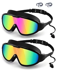Gnuadz Swimming Goggles Anti Fog Uv Protection Mirror Lens 2Pack