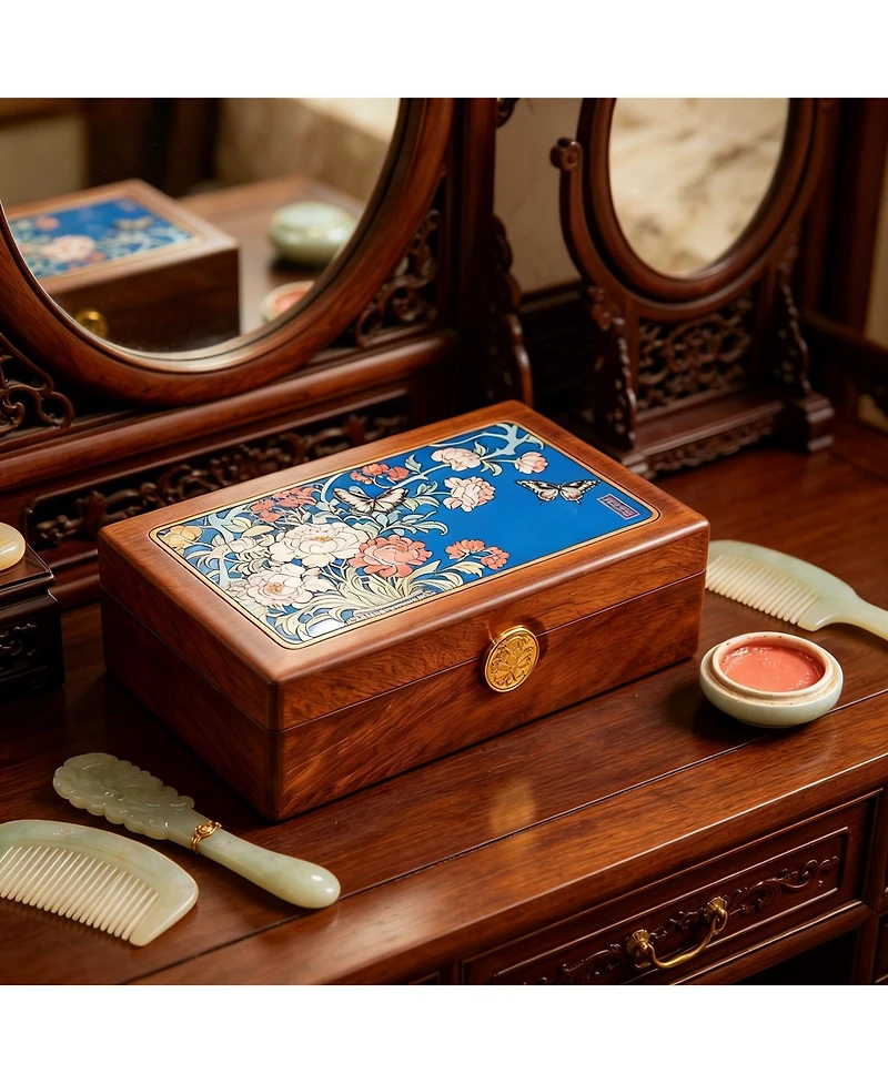Yigii Solid Wood Travel Organizer Box: Compact, Brass Lock
