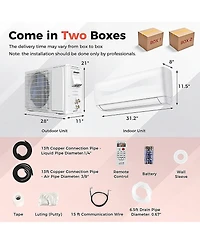 Vebreda 9000 Btu 17 SEER2 208-230V Ductless Mini Split Air Conditioner and Heater