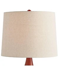 360 Lighting Modern Table Lamp with Usb Charging Port High Ivory Ceramic Drum Shade for Living Room Desk Bedroom House