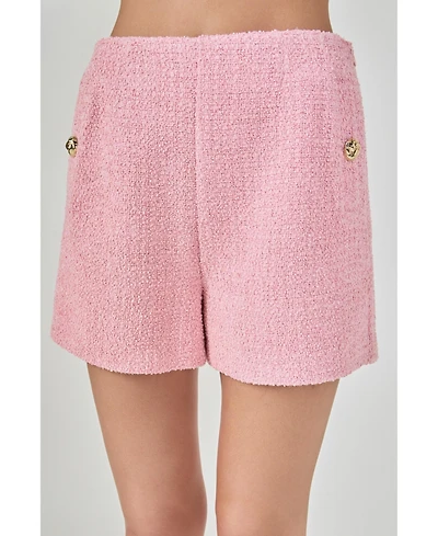 endless rose Women's Tweed Buttoned Shorts