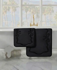 Juicy Couture Ribbon Border Quilted Memory Foam 2-Pc. Bath Mat