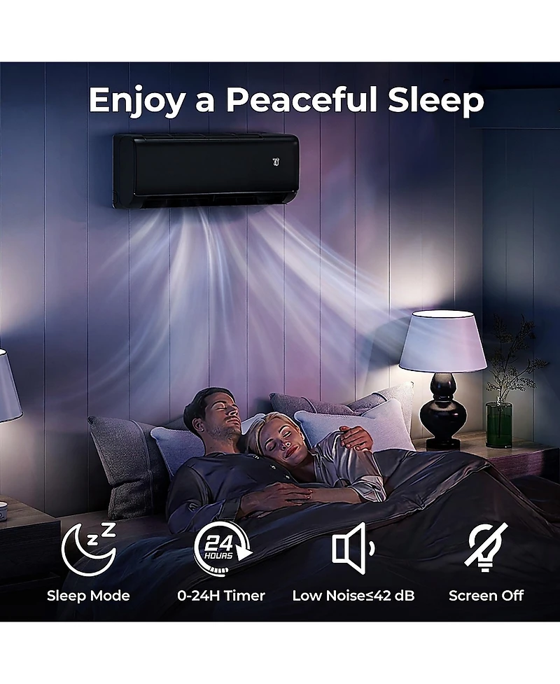 Vebreda 12000 Btu 22 Seer2 115V WiFi Enabled Mini Split Ac Compatible with Alexa
