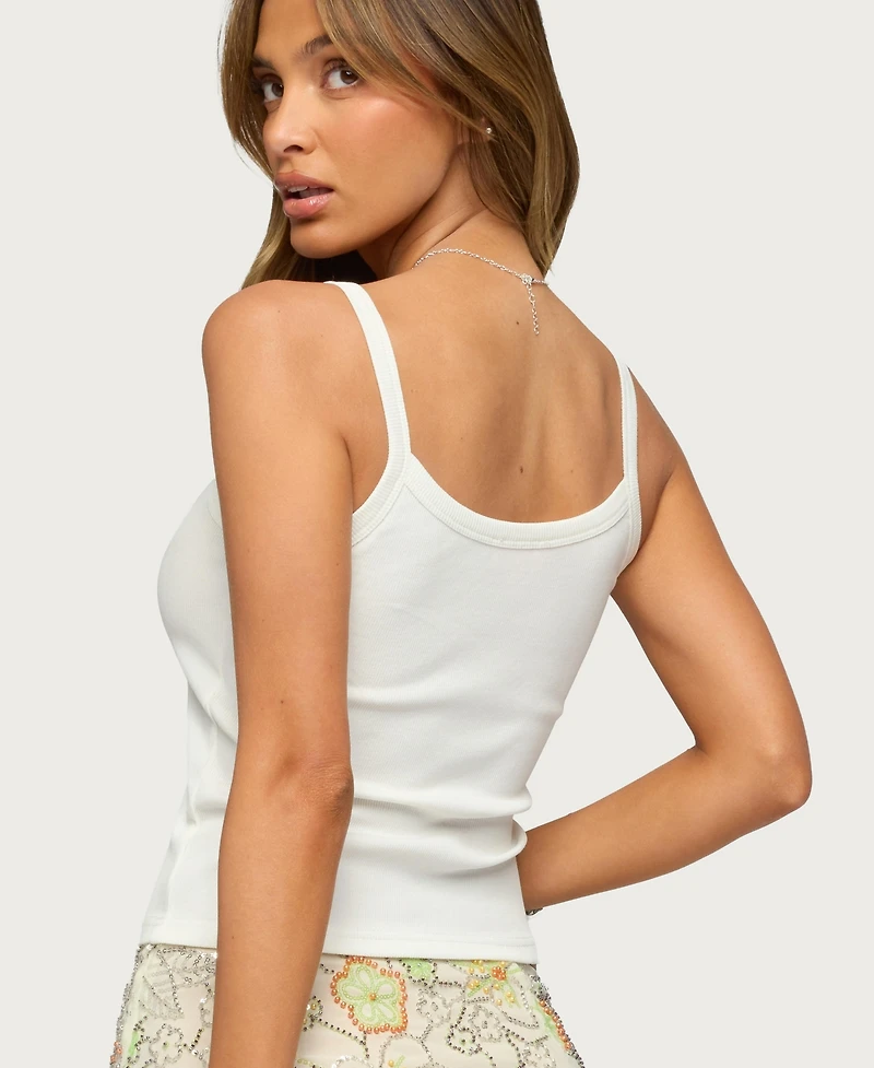 Edikted Women's Martini Girl Bead Ribbed Tank Top